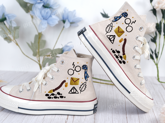 Personalize Harry Potter Embroidery Converse/Ravenclaw Embroidery Chuck Taylor High Top/Embroidered Converse