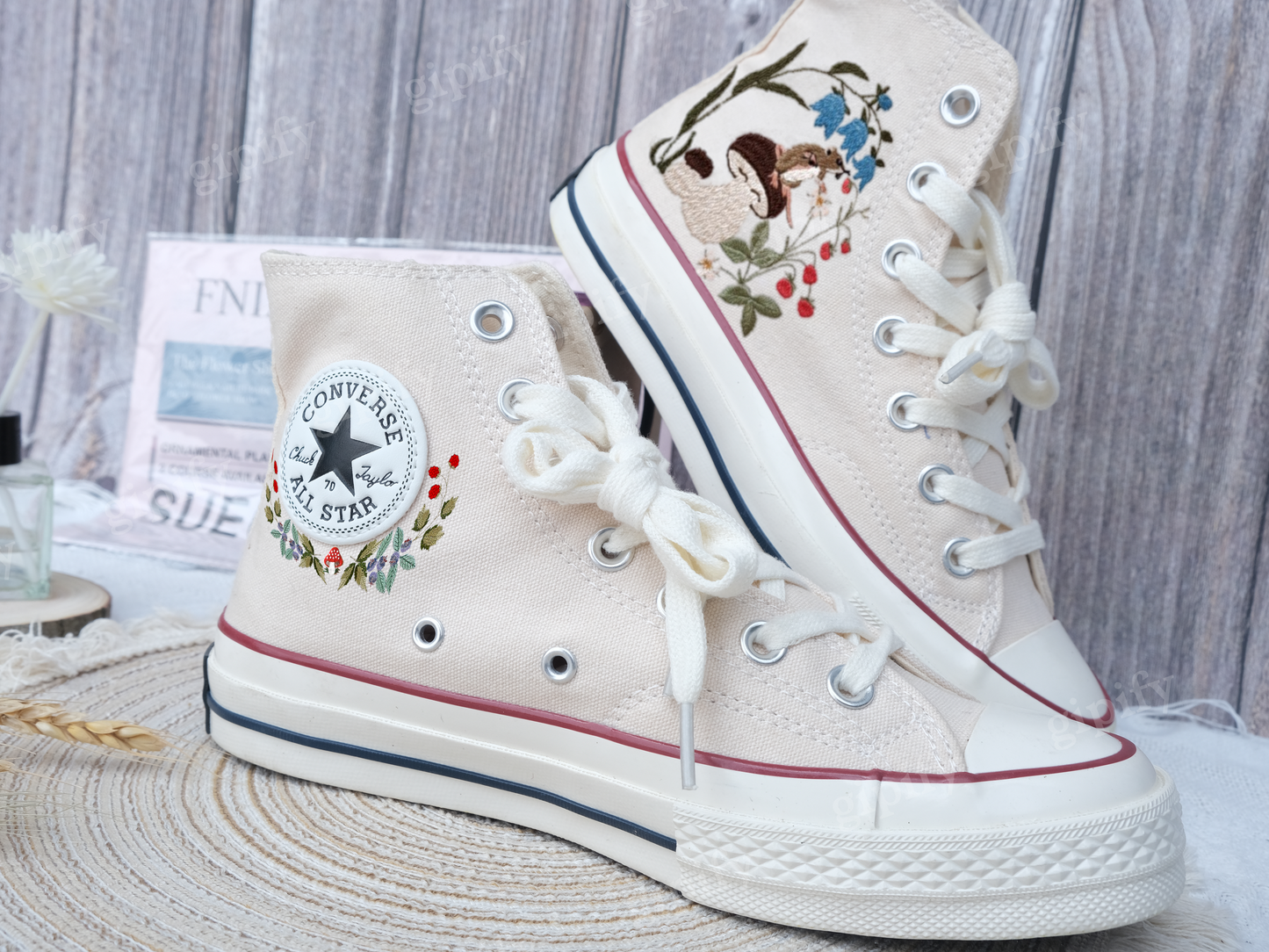 Custom Converse Chuck Taylor Mushrooms Embroidered Converse Shoes/ Mushrooms Embroidered Converse Custom/ Mushrooms Embroidered Sneakers