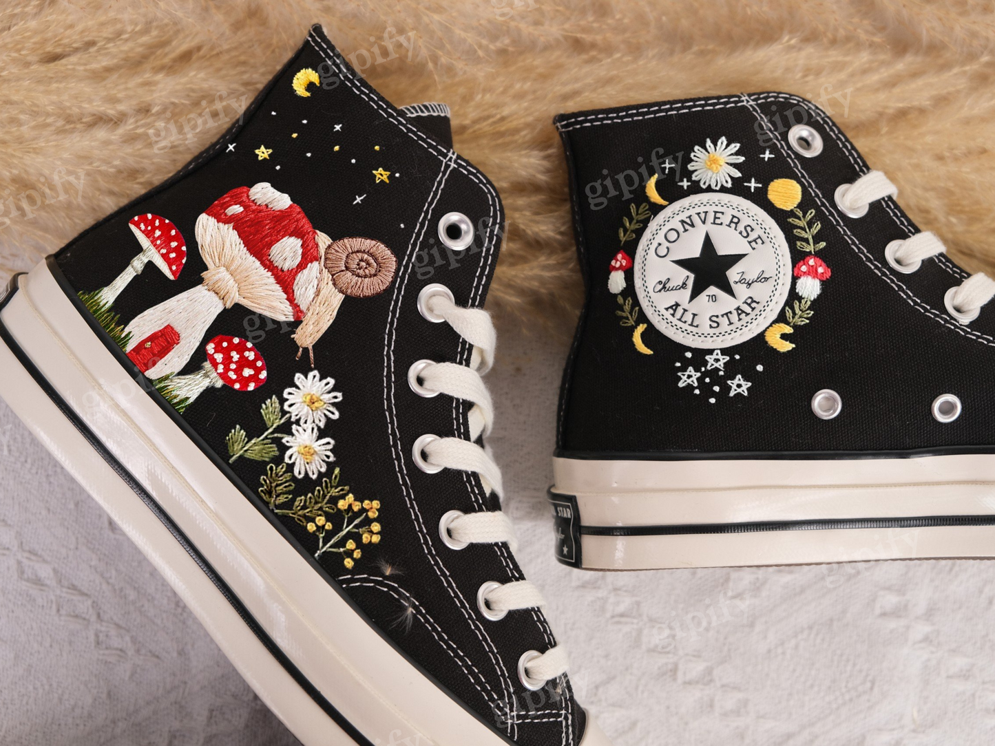 Custom Embroidered Converse Chuck Taylor 1970s/Mushrooms Embroidered Sneakers Custom/Mushrooms Embroidered Converse Shoes/Gifts for Her