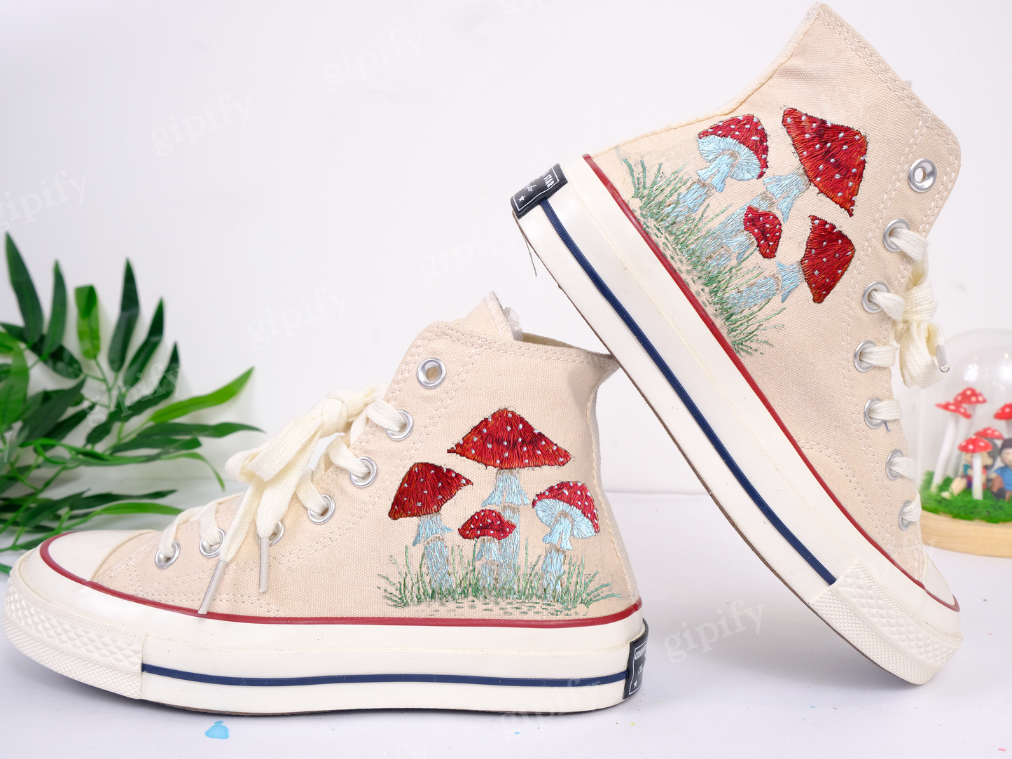 Custom Converse Chuck Taylor Mushrooms Embroidered Converse Shoes/ Mushrooms Embroidered Converse Custom/ Mushrooms Embroidered Sneakers