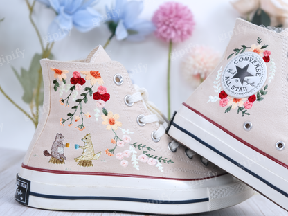 Embroidered Converse/Converse Squirrel/Custom Converse Squirrel/Premium Embroidered Converse Fox Squirrel