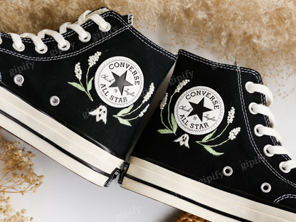 Custom Sneakers Taylor 1970 Embroidered, Ghost Embroidered Shoes, Halloween Vibes Embroidered Sneakers, Embroidered Wedding Reception Shoes