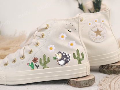 Low price Custom Converse Embroidered Shoes Converse Chuck Taylor 1970s Embroidered Hedgehogs Converse Shoes Best Gift for Her