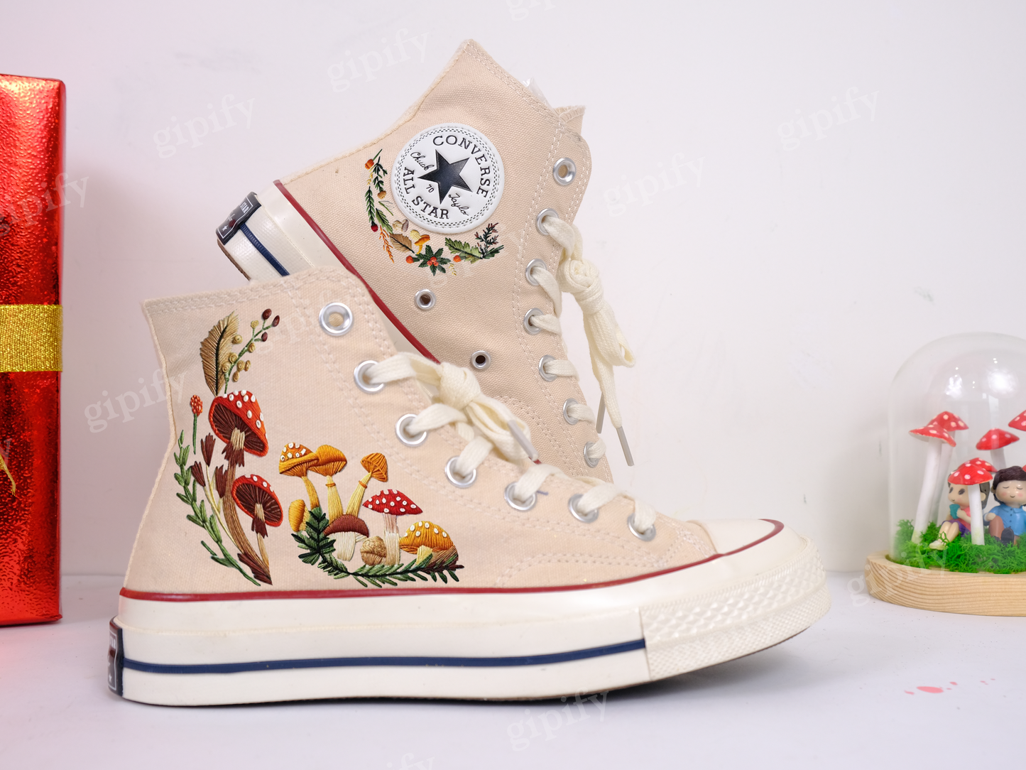 Custom Converse Chuck Taylor Mushrooms Embroidered Converse Shoes/ Mushrooms Embroidered Converse Custom/ Mushrooms Embroidered Sneakers