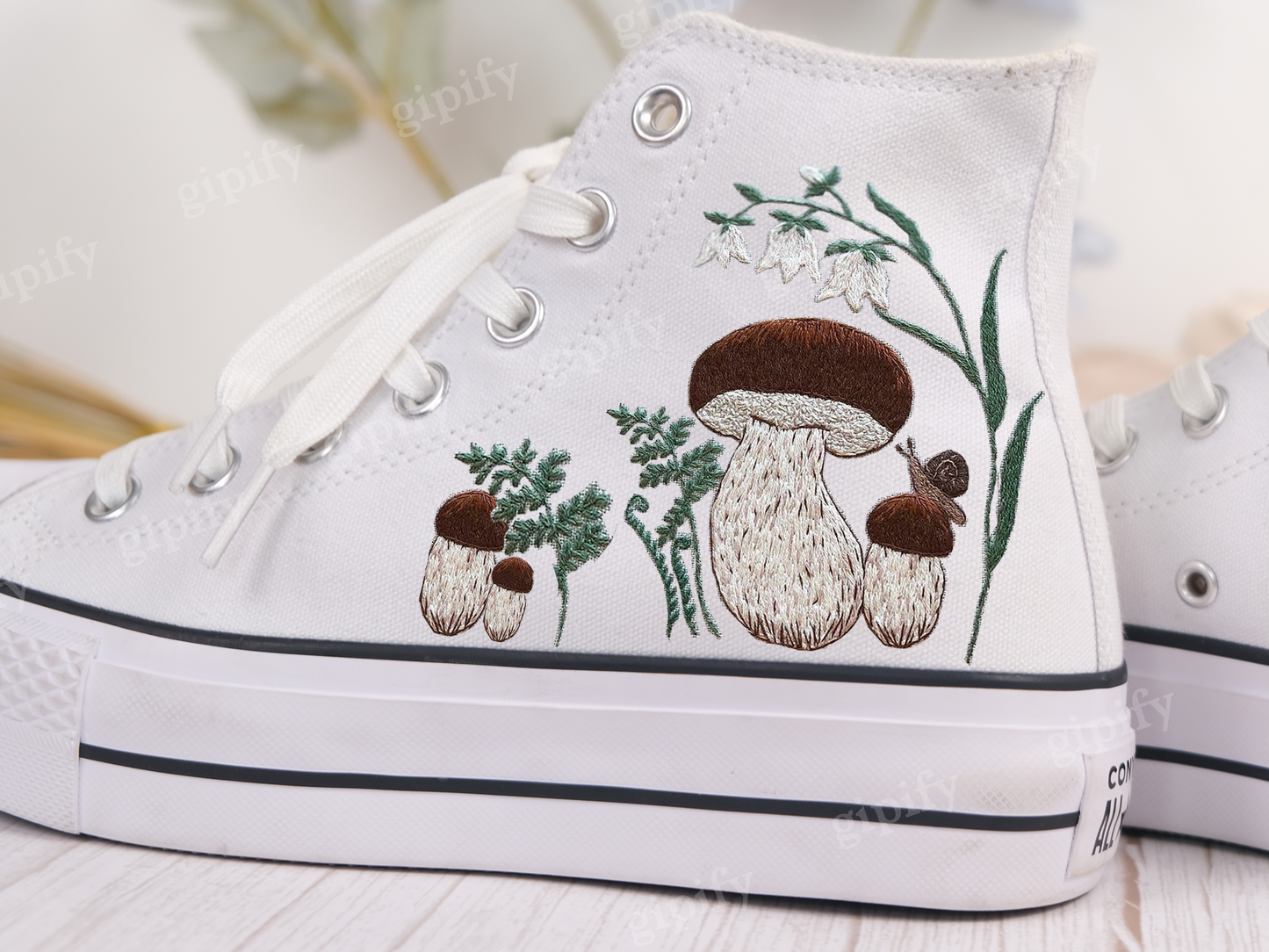 Custom Converse Chuck Taylor Mushrooms Embroidered Converse Shoes/ Mushrooms Embroidered Converse Custom/ Mushrooms Embroidered Sneakers