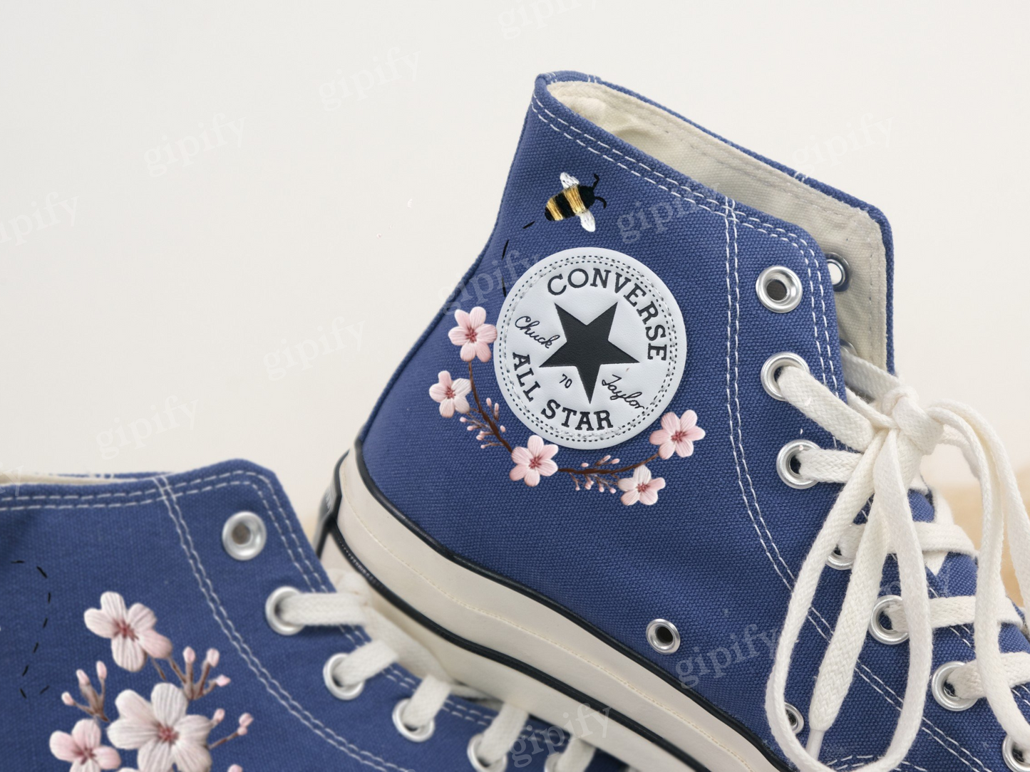 Embroidered Converse/Flower Converse/Custom Converse Pet/Embroidered Converse High Tops Butterfly Cat And Sweet Sunflower Garden