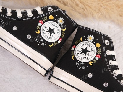 Custom Embroidered Converse Chuck Taylor 1970s/Mushrooms Embroidered Sneakers Custom/Mushrooms Embroidered Converse Shoes/Gifts for Her