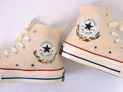 Custom Converse Chuck Taylor Mushrooms Embroidered Converse Shoes/ Mushrooms Embroidered Converse Custom/ Mushrooms Embroidered Sneakers