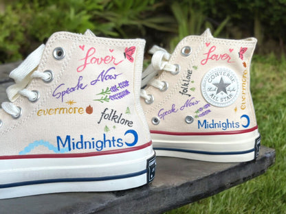 Converse 1989 Taylor's Version High Top Sneakers/ Taylor Swift Gifts/Albums List Chuck Taylor 1970s/Taylor Swift Canvas Shoes