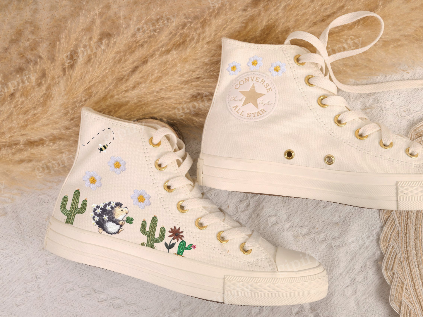 Low price Custom Converse Embroidered Shoes Converse Chuck Taylor 1970s Embroidered Hedgehogs Converse Shoes Best Gift for Her