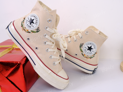 Custom Converse Chuck Taylor Mushrooms Embroidered Converse Shoes/ Mushrooms Embroidered Converse Custom/ Mushrooms Embroidered Sneakers