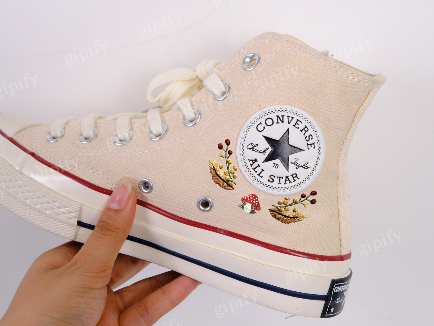 Custom Converse Chuck Taylor Mushrooms Embroidered Converse Shoes/ Mushrooms Embroidered Converse Custom/ Mushrooms Embroidered Sneakers