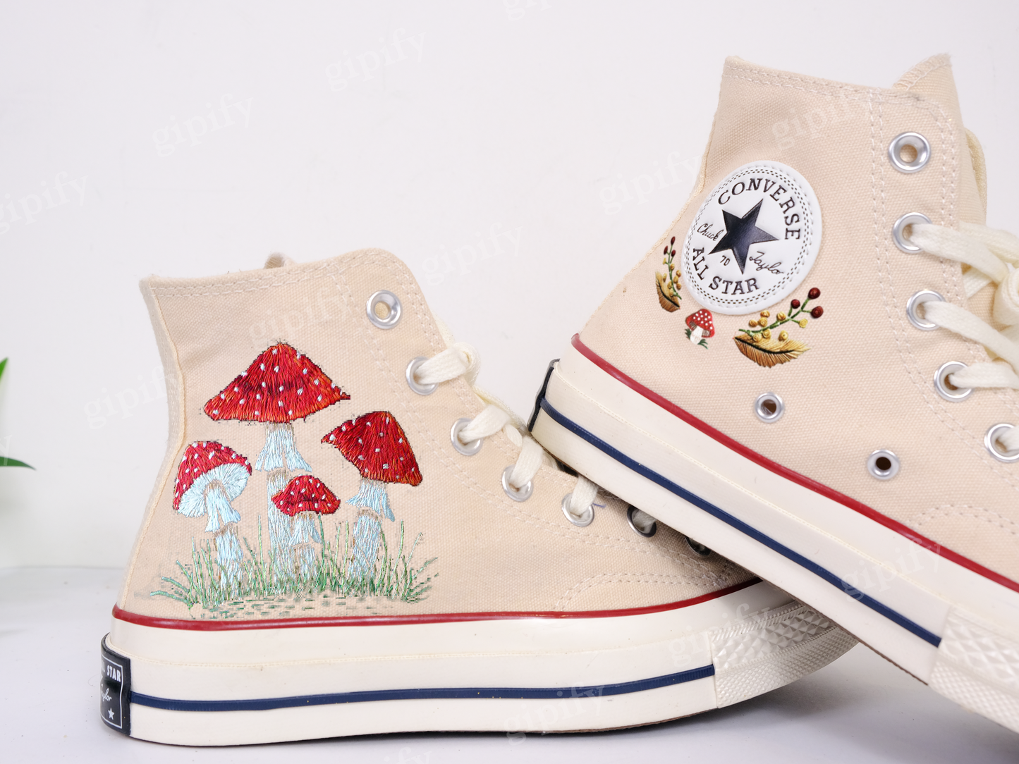 Custom Converse Chuck Taylor Mushrooms Embroidered Converse Shoes/ Mushrooms Embroidered Converse Custom/ Mushrooms Embroidered Sneakers