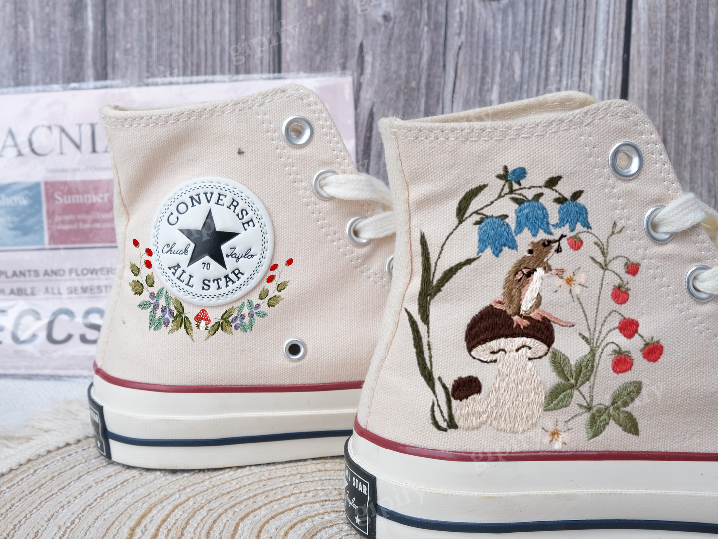 Custom Converse Chuck Taylor Mushrooms Embroidered Converse Shoes/ Mushrooms Embroidered Converse Custom/ Mushrooms Embroidered Sneakers