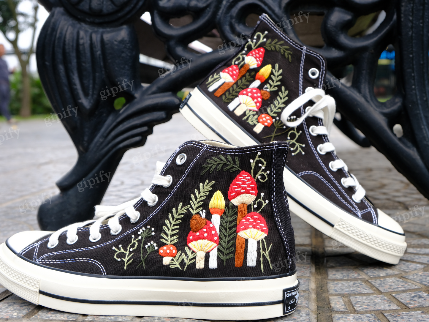 Custom Embroidered Converse Chuck Taylor 1970s.Mushrooms Embroidered Sneakers Custom.Mushrooms Embroidered Converse Shoes.Gifts for Her