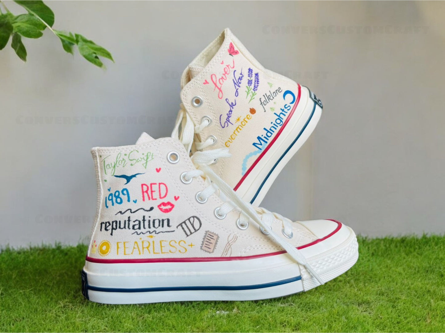 Converse 1989 Taylor's Version High Top Sneakers/ Taylor Swift Gifts/Albums List Chuck Taylor 1970s/Taylor Swift Canvas Shoes