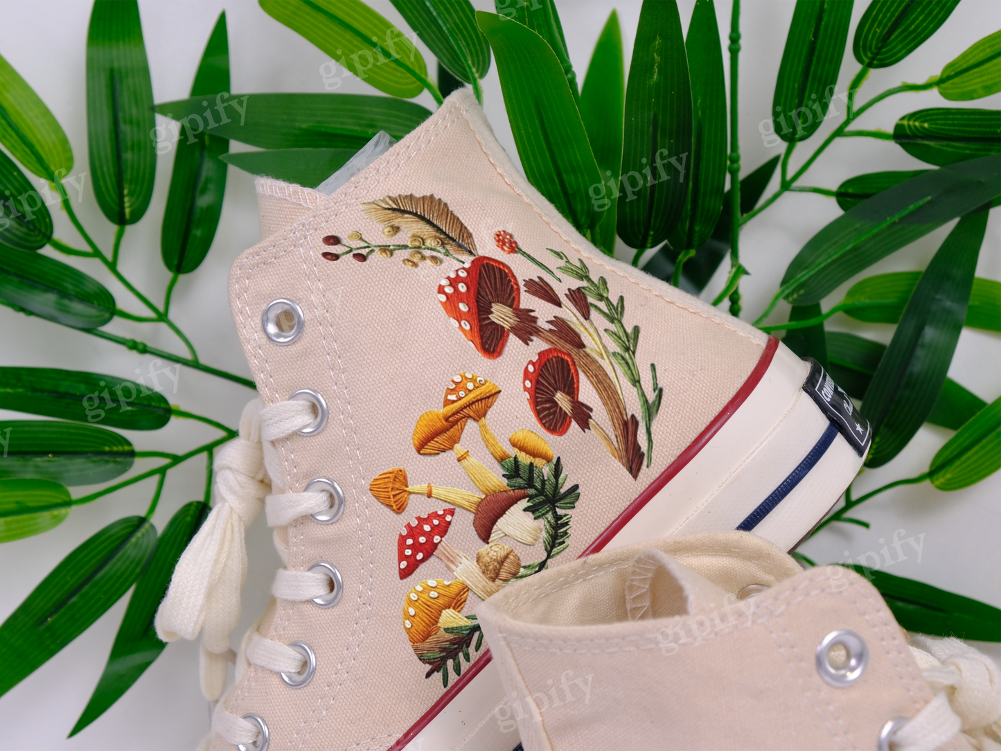 Custom Converse Chuck Taylor Mushrooms Embroidered Converse Shoes/ Mushrooms Embroidered Converse Custom/ Mushrooms Embroidered Sneakers