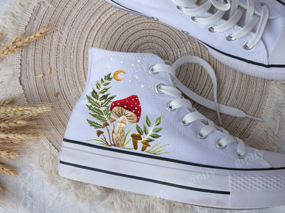 Custom Converse Chuck Taylor Mushrooms Embroidered Converse Shoes/ Mushrooms Embroidered Converse Custom/Mushrooms Embroidered Sneakers