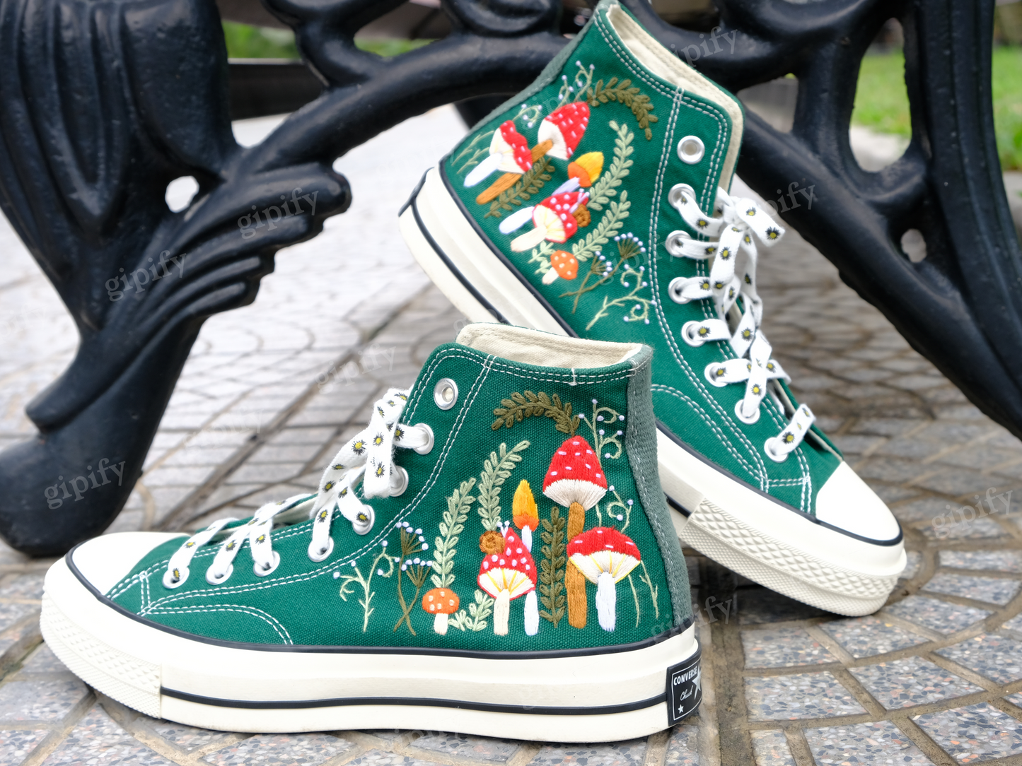 Custom Embroidered Converse Chuck Taylor 1970s.Mushrooms Embroidered Sneakers Custom.Mushrooms Embroidered Converse Shoes.Gifts for Her