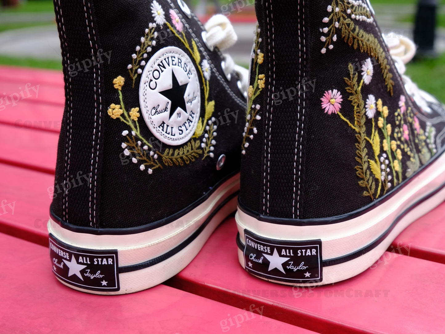 Custom embroidery converse sneakers, Flower Converse, Converse Custom Floral Embroidery, Birthday gift for her